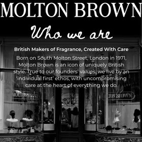 Molton Brown refill pouch staged in bathroom showing premium citrus ambience