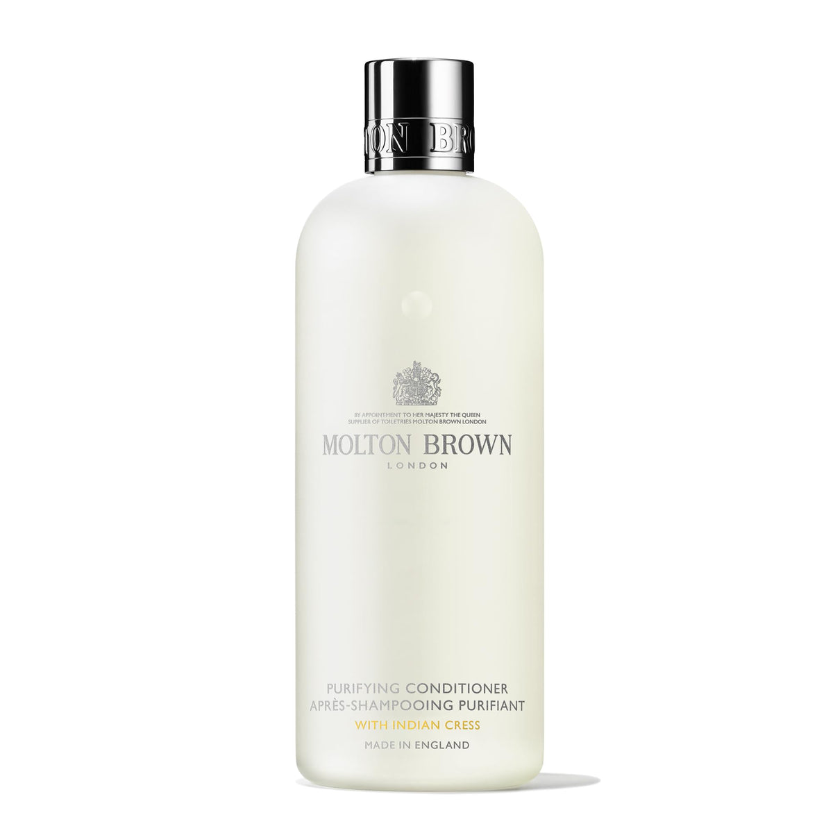Molton Brown front bottle view showing label and elegant packaging for premium gifting