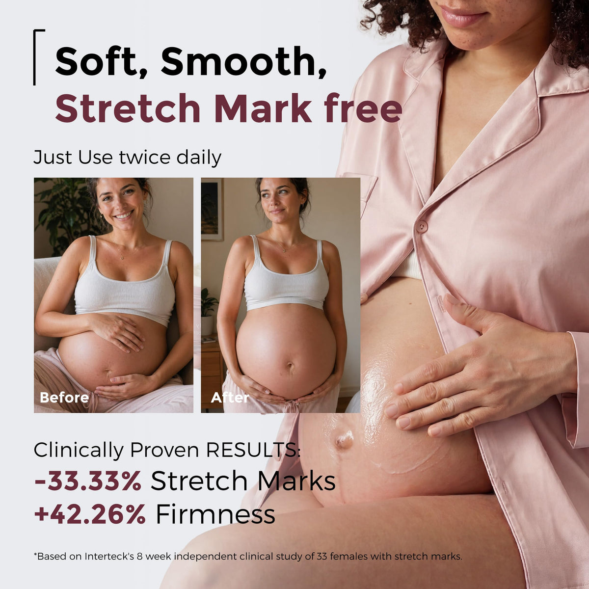 Momcozy cream spread on skin detail demonstrating fast-absorbing comfort
