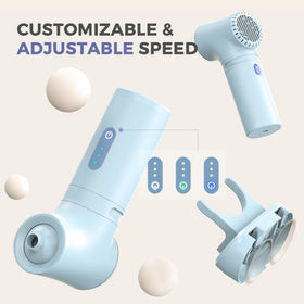 MOMFANN speed dial closeup illustrating three-level control for personalized comfort
