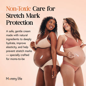 MOMMY LIFE warming butter between hands to ease application and absorption