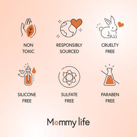 MOMMY LIFE ingredient label with manuka honey and vitamin E for nourishment