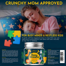 Mommy's Natural Helpers applied to child's feet showing gentle bedtime massage benefit