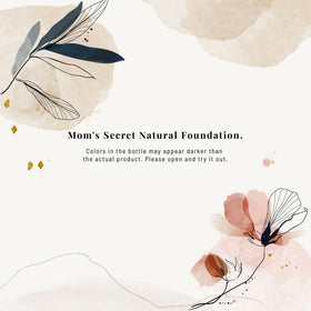 Mom's Secret packaging label close-up, shows organic, vegan and cruelty-free benefits