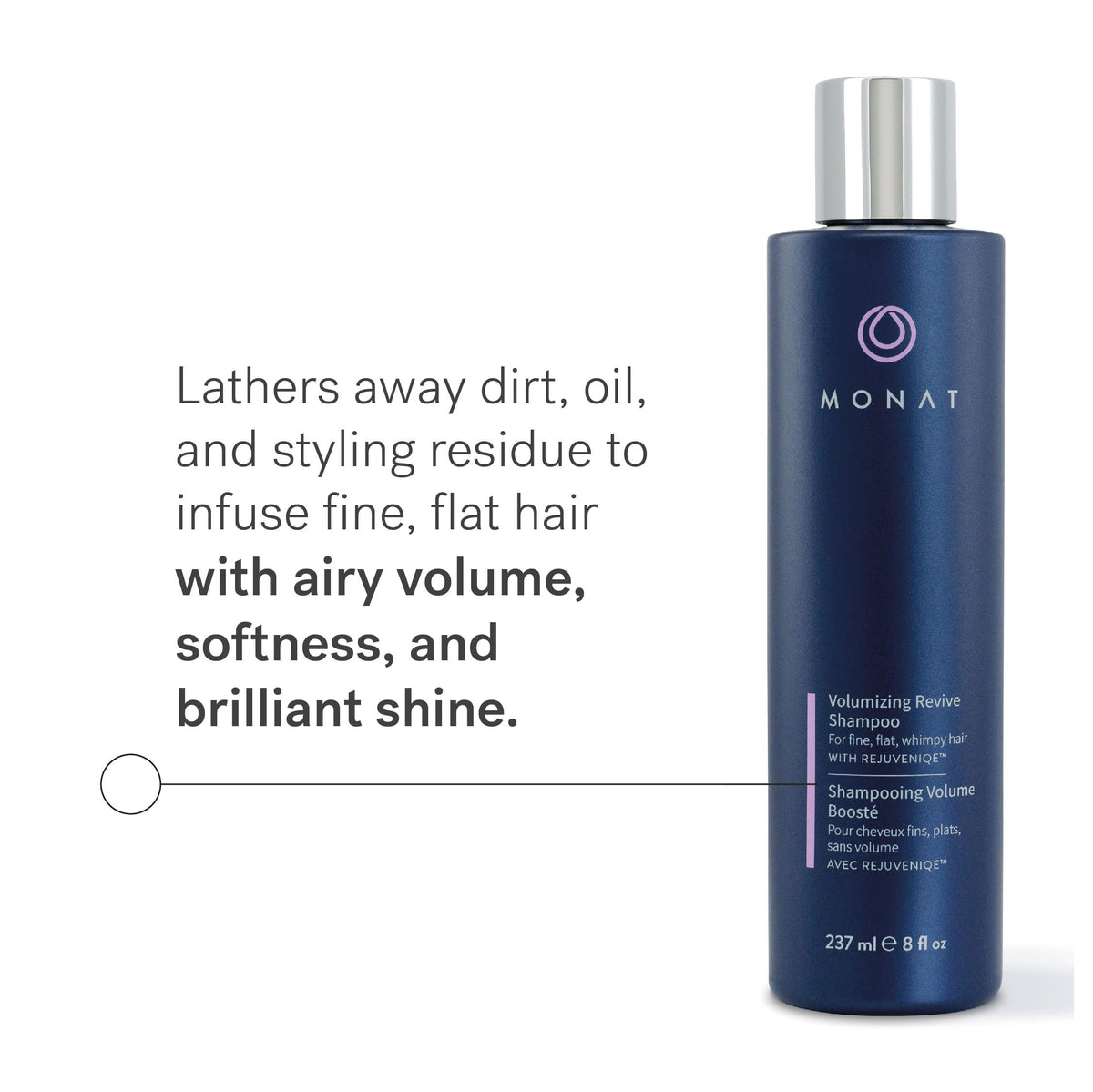 MONAT product in bathroom lifestyle scene showing practical daily volume routine