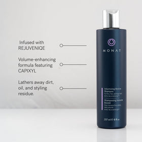 MONAT bottles next to ruler showing actual 237ml and 177ml sizes