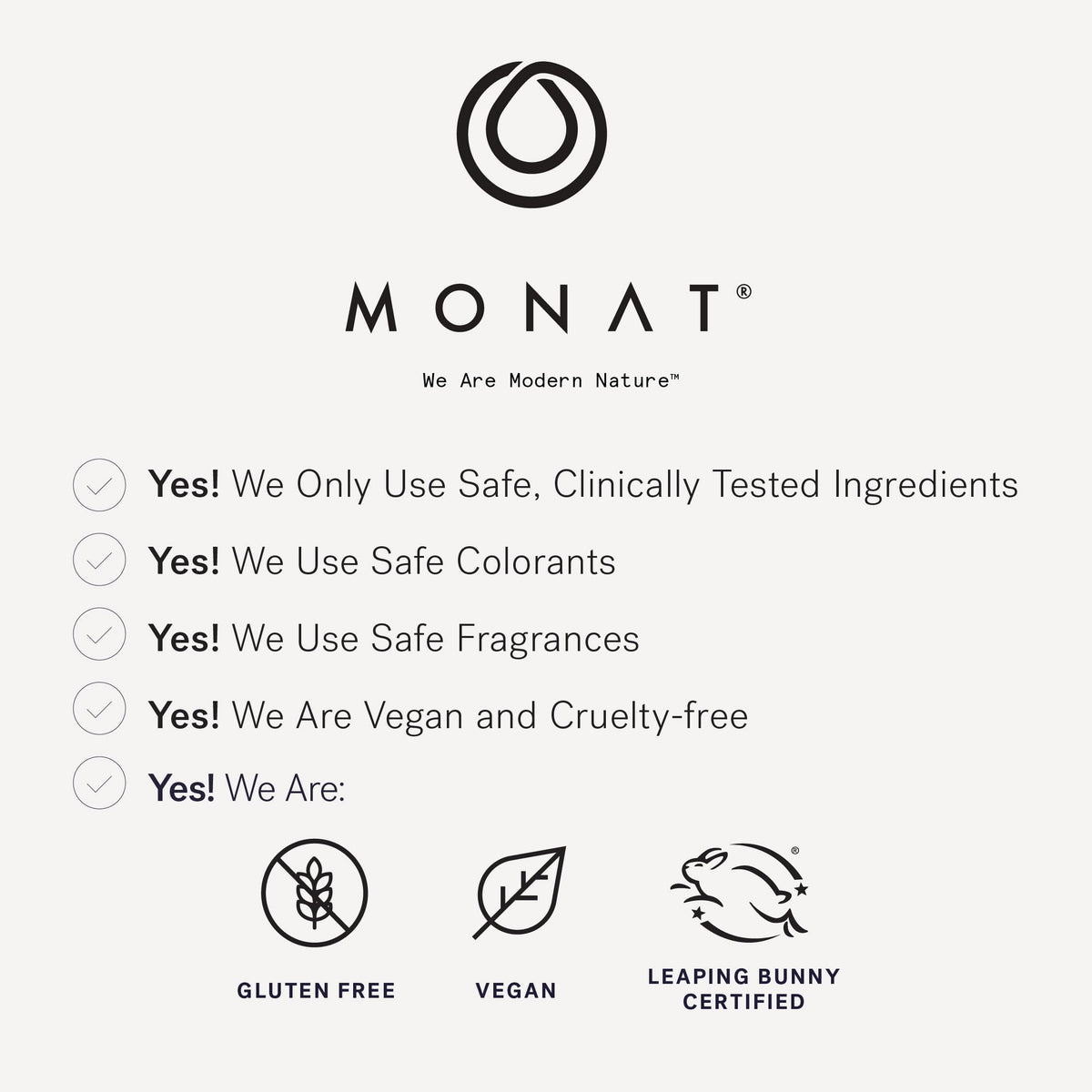 MONAT bottle held in hand to show size and practical everyday use