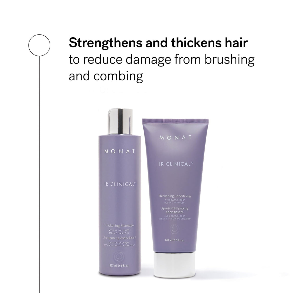 MONAT shampoo pump close-up demonstrating easy dispensing benefit