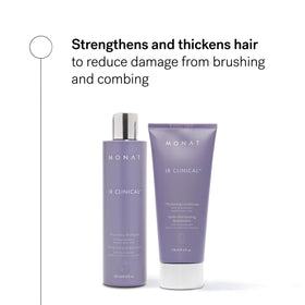 MONAT shampoo pump close-up demonstrating easy dispensing benefit