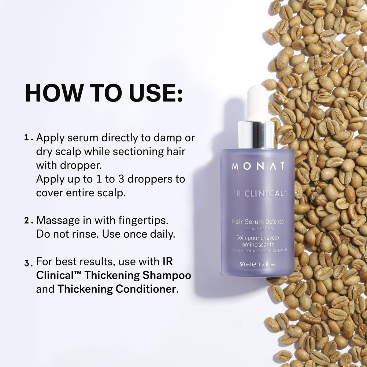 MONAT placed on bathroom counter in lifestyle scene suggesting daily routine