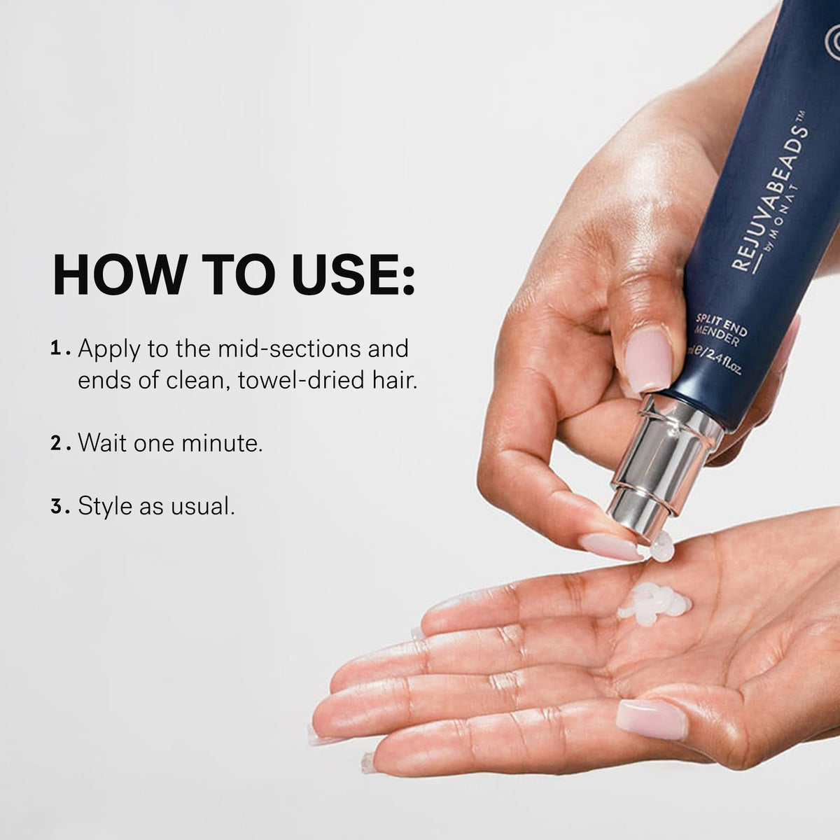 MONAT on bathroom vanity styled in routine for effortless everyday grooming benefit