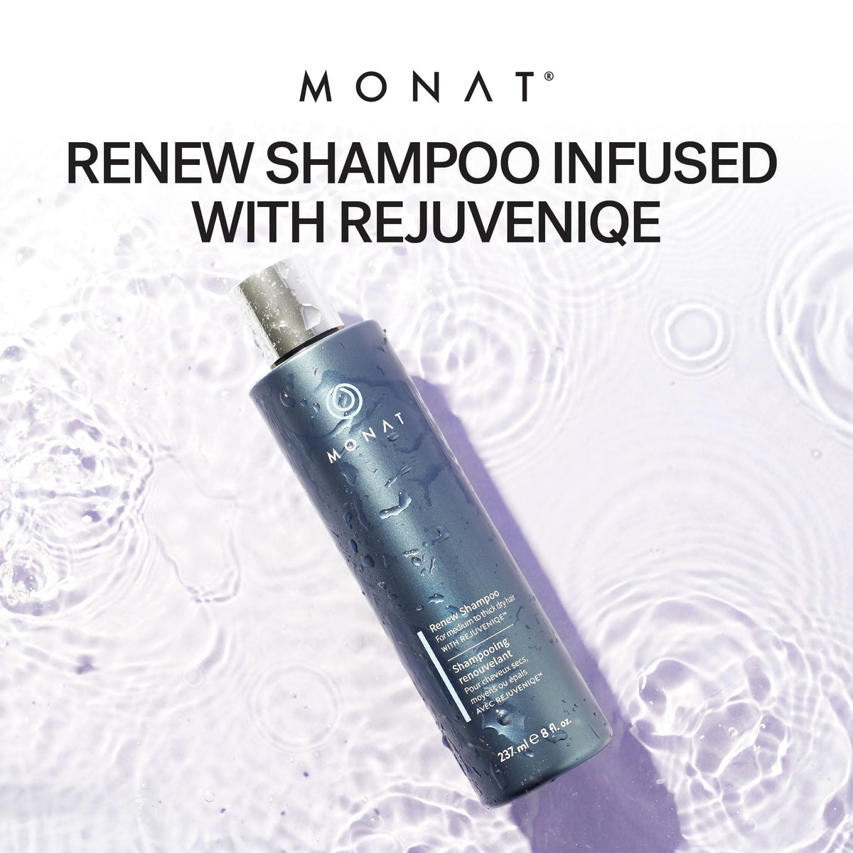 MONAT Renew Shampoo creamy lather texture demonstrating rich hydration