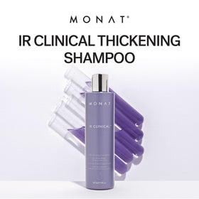 MONAT shampoo lathered in hand demonstrating rich foam and cleansing