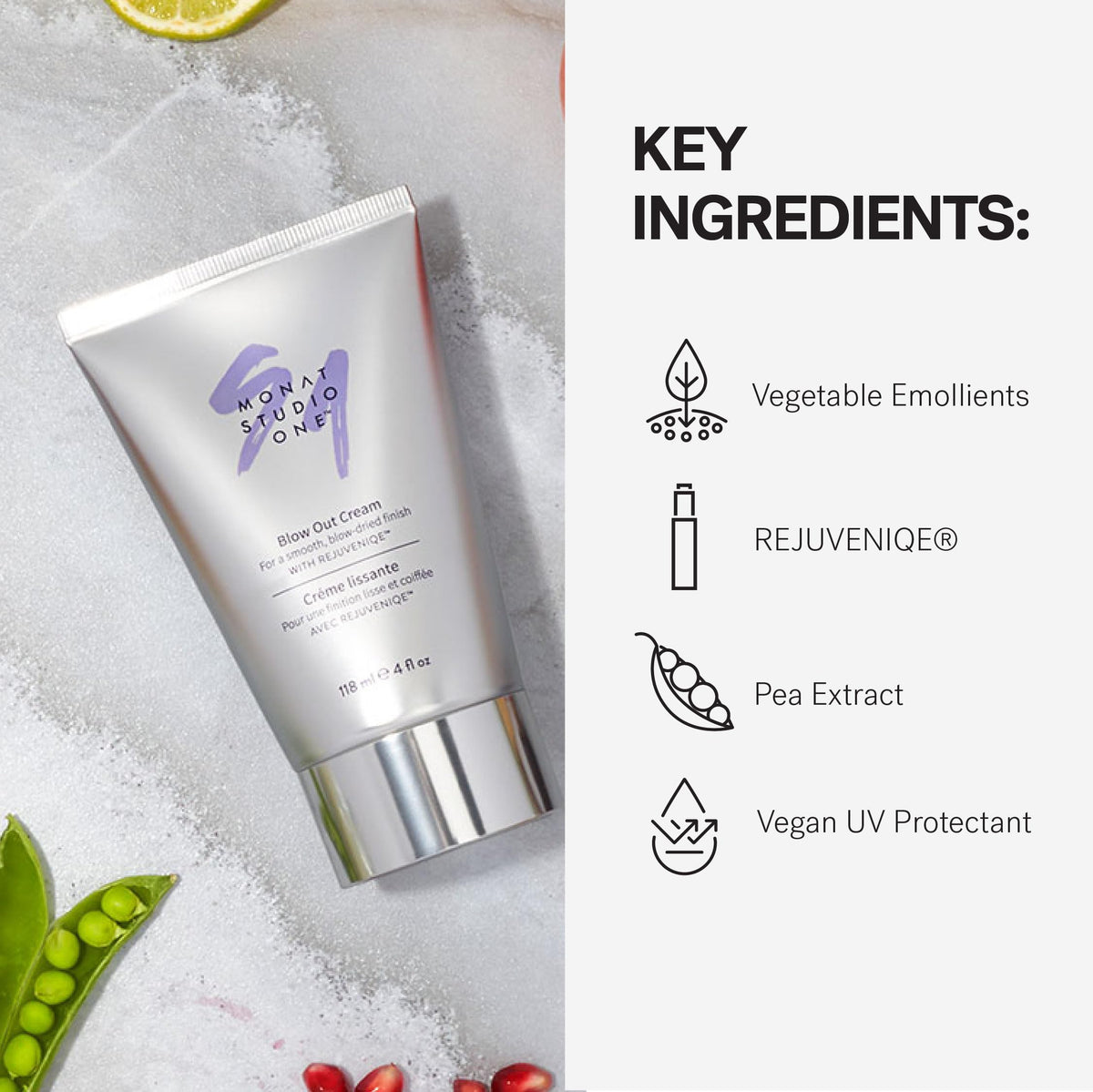 MONAT Studio One applied in hand before styling, illustrating even distribution and protection