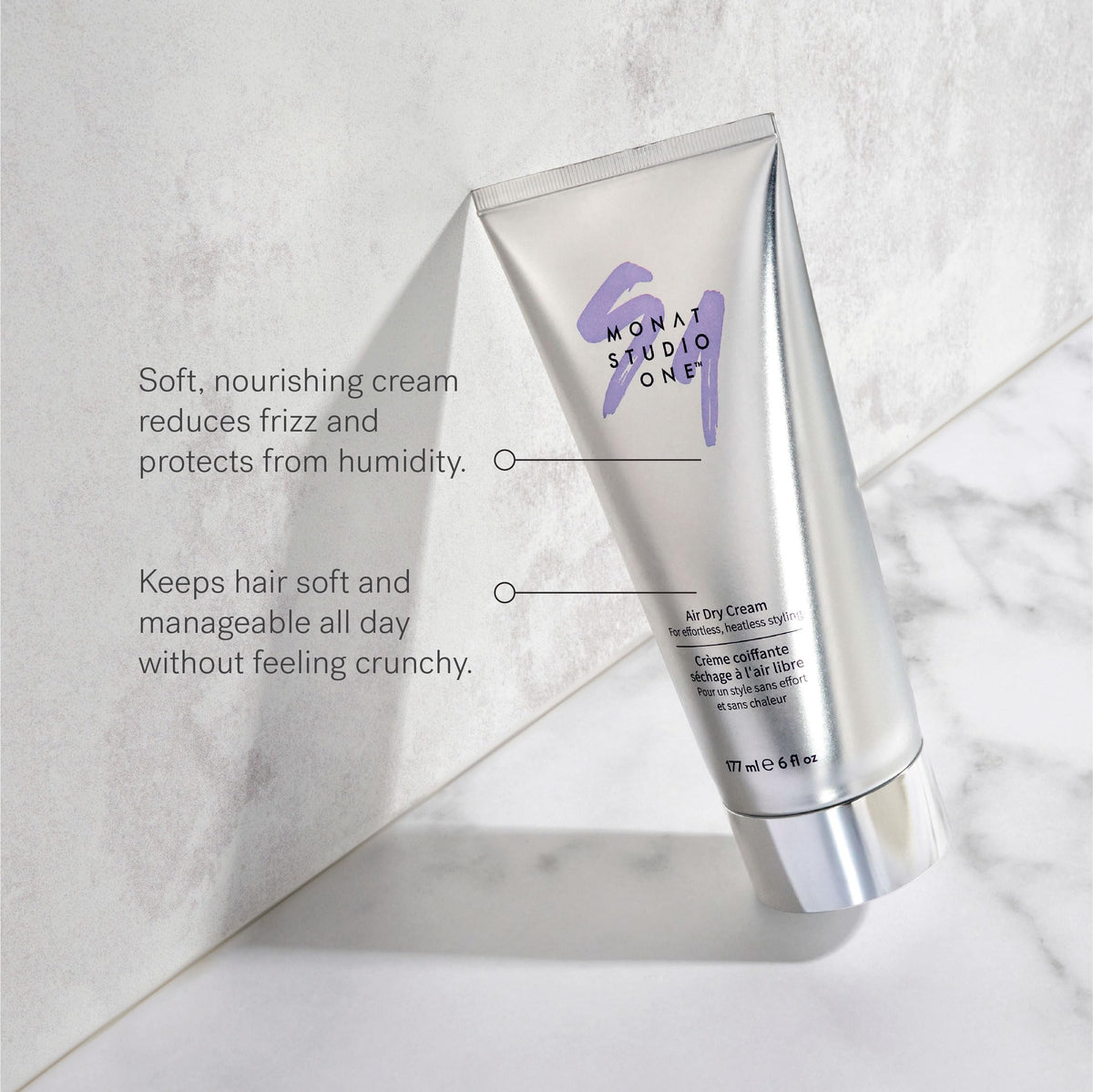 MONAT on curly hair defining curls with soft hold and natural shine