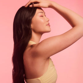 MONDAY HAIRCARE argan oil and cocoa butter focus demonstrating nourishing shine