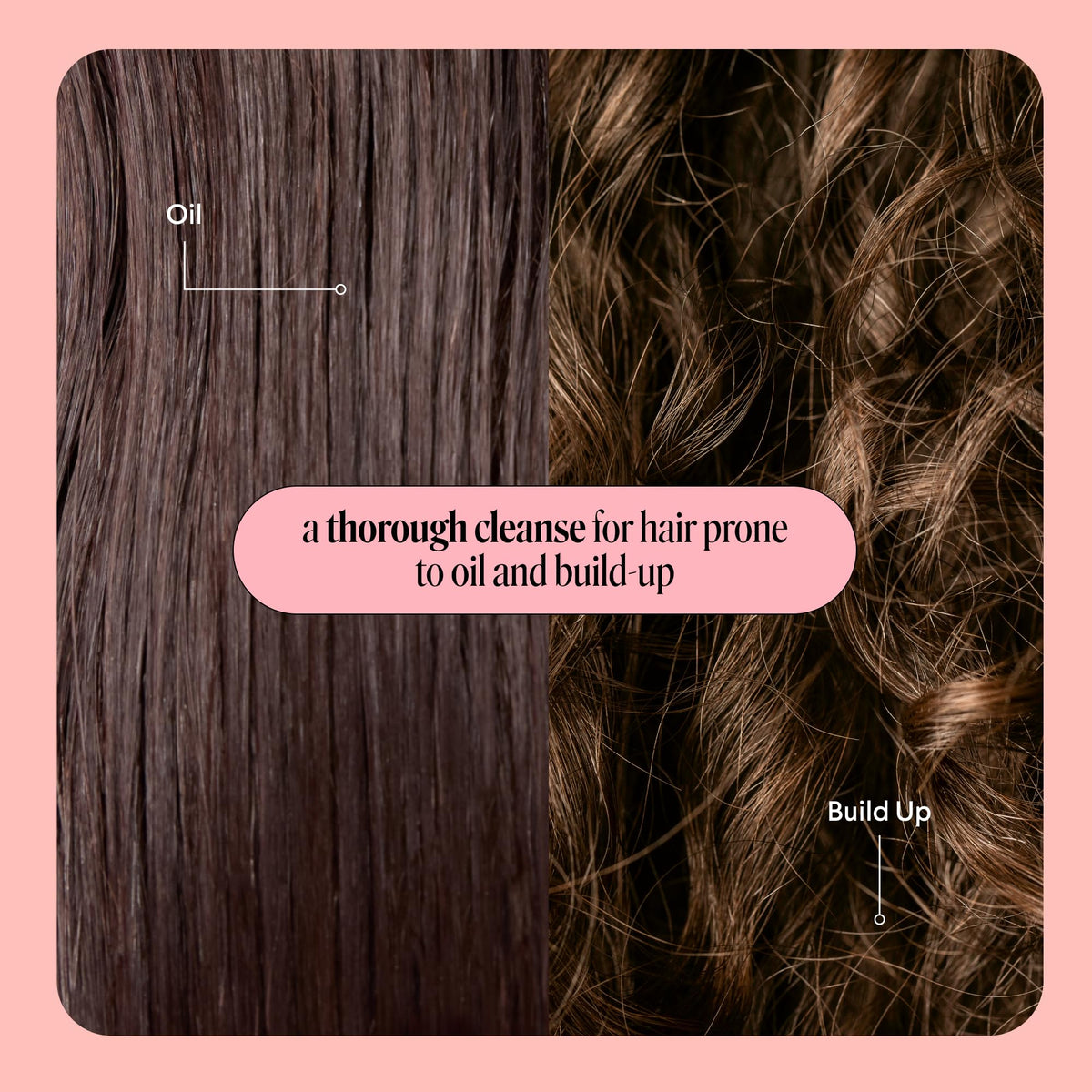 MONDAY HAIRCARE in-shower use showing clean hair rinse and oil removal benefit