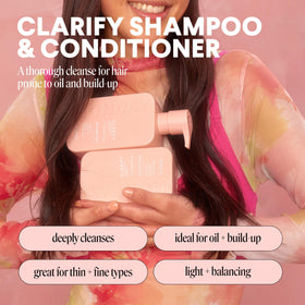 MONDAY HAIRCARE shampoo pump close-up highlighting easy dispensing and clean formula