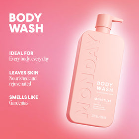 MONDAY HAIRCARE pump and gel texture close-up highlighting creamy lather and easy dispensing