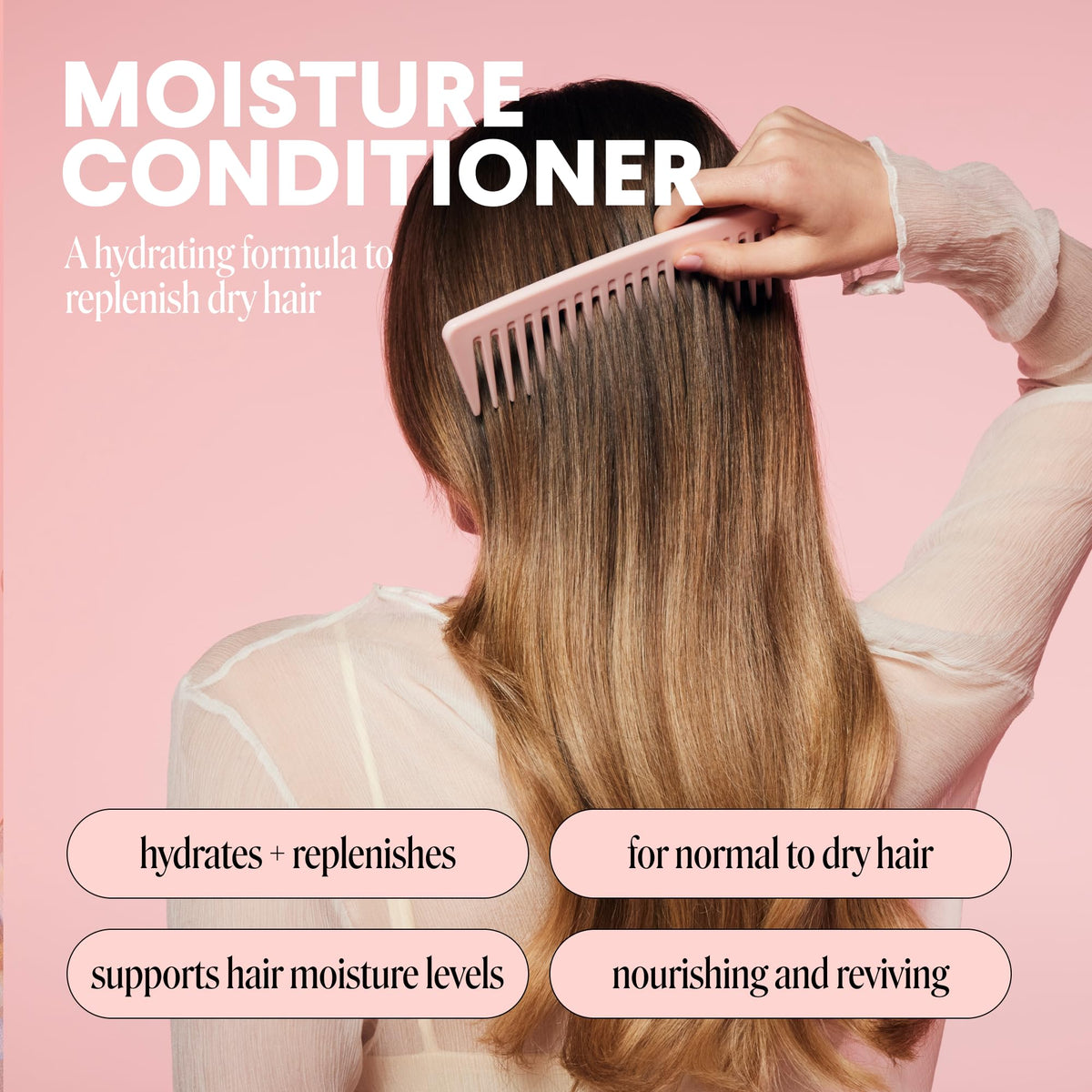 MONDAY HAIRCARE close-up of ingredients label highlighting hyaluronic acid