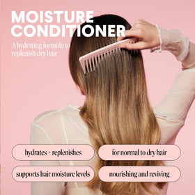 MONDAY HAIRCARE close-up of ingredients label highlighting hyaluronic acid