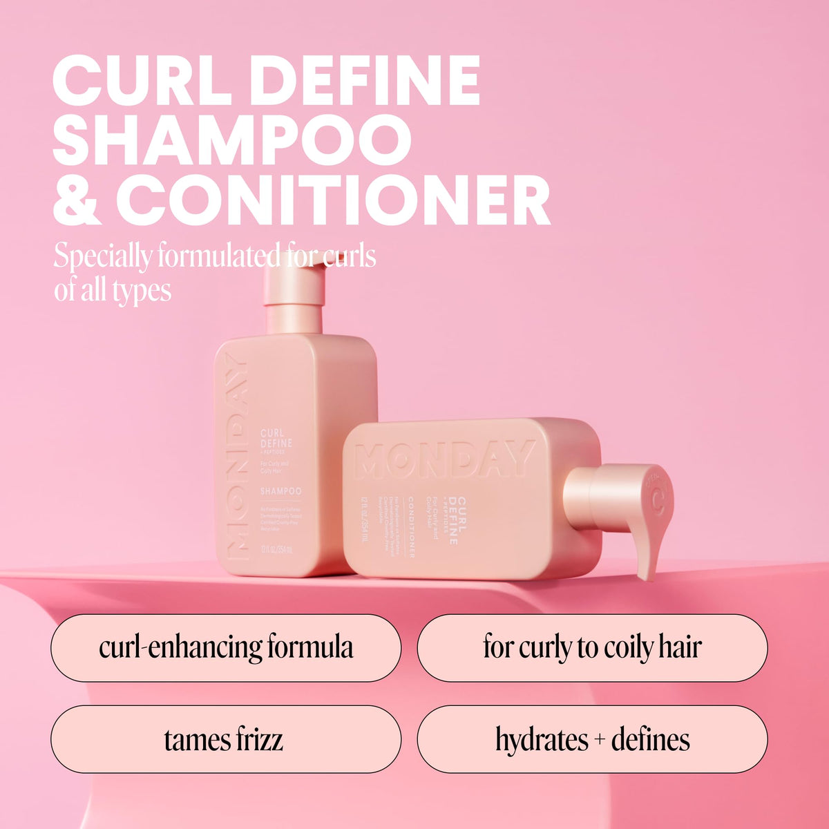 MONDAY HAIRCARE back label with ingredients list and certifications