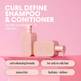 MONDAY HAIRCARE back label with ingredients list and certifications