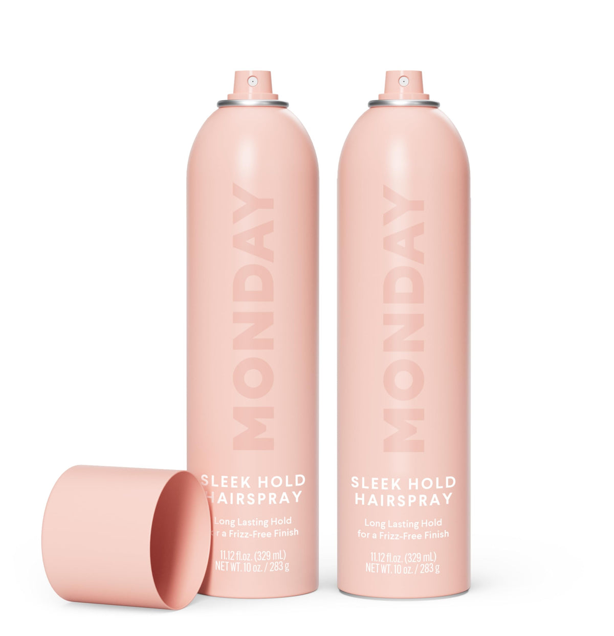 MONDAY HAIRCARE front packaging showing two 10 oz cans and clear branding benefit: value pack