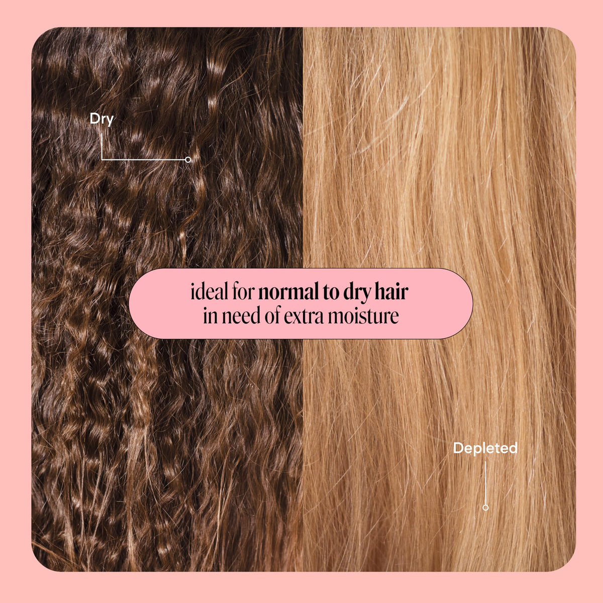 MONDAY HAIRCARE before and after hair comparison showing reduced frizz and shine