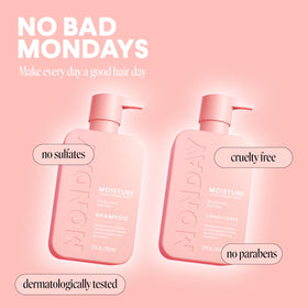 MONDAY HAIRCARE in-shower use showing effortless application and improved manageability