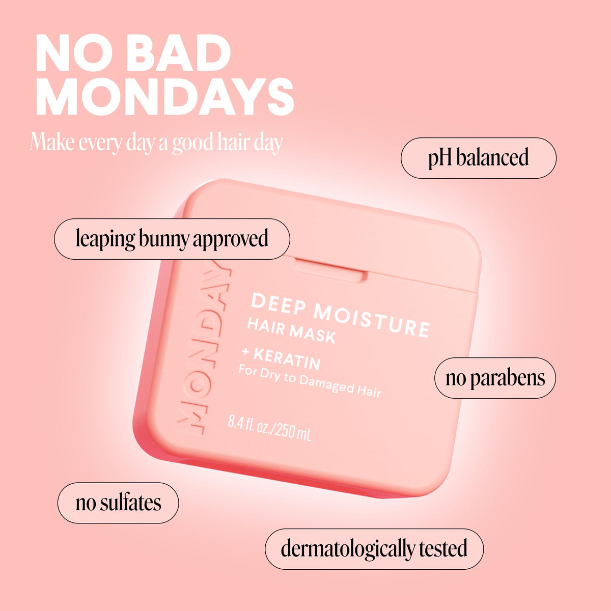 MONDAY HAIRCARE ingredients display with argan shea coconut oils for nourishment