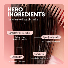 MONDAY HAIRCARE hydrolyzed keratin ingredient visual illustrating strengthening benefit