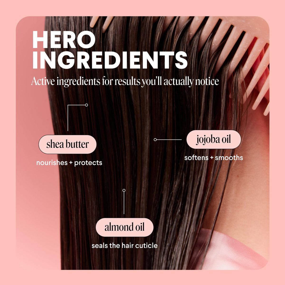 MONDAY HAIRCARE shea jojoba coconut almond oils ingredient display benefits