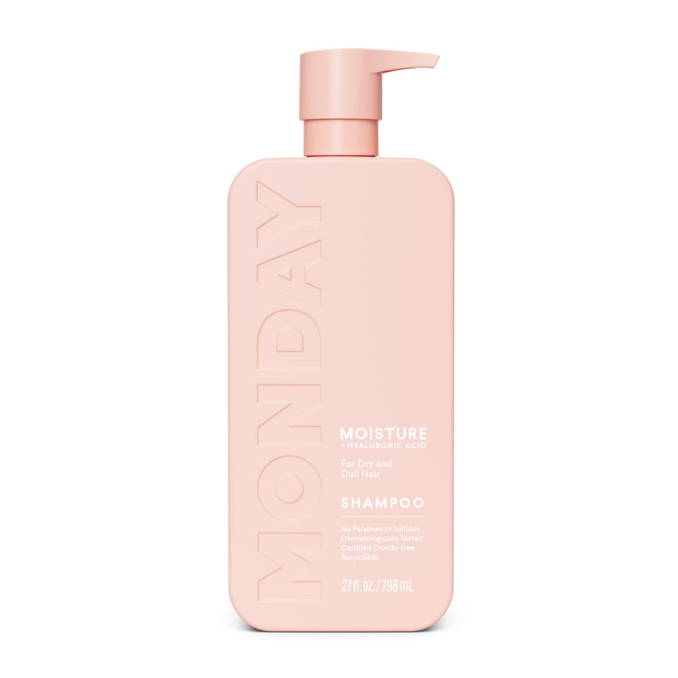 MONDAY HAIRCARE front bottle view showing moisture shampoo for hydrated hair