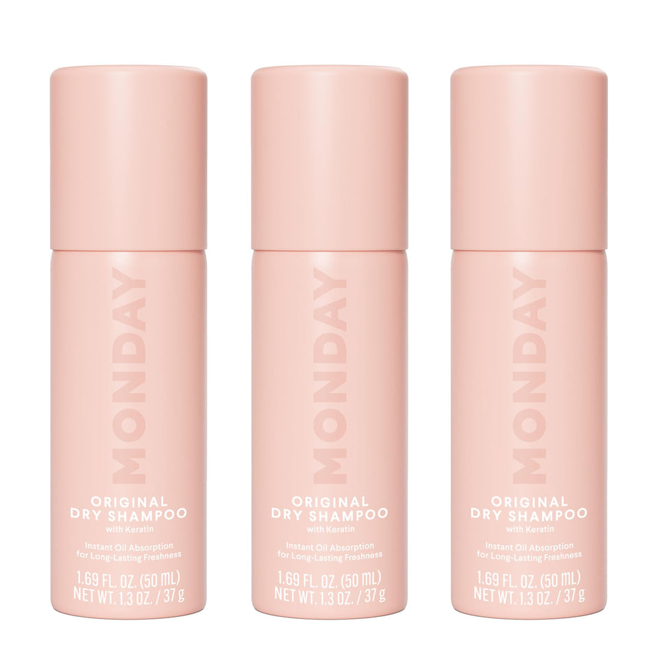 MONDAY HAIRCARE front can showing branding and 50ml size benefit quick use