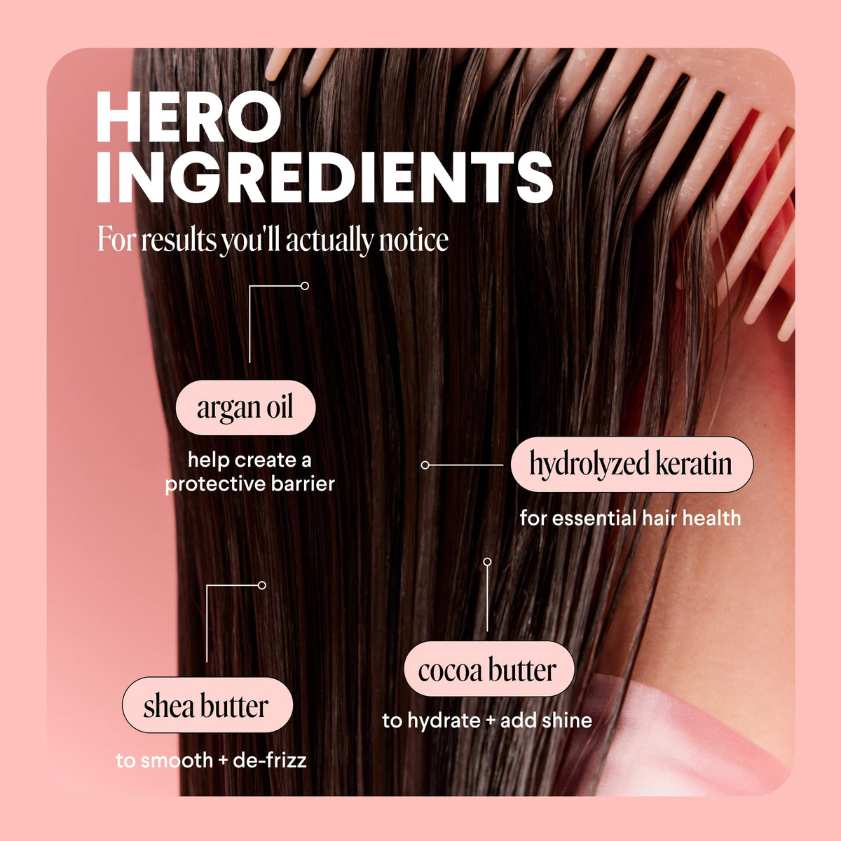 MONDAY HAIRCARE argan oil and cocoa butter closeup boosting deep moisture