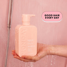 MONDAY HAIRCARE hydrolyzed keratin ingredient closeup for strengthened strands
