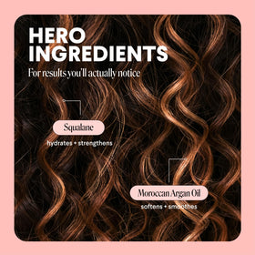 MONDAY HAIRCARE visible before and after ends showing reduced frizz and sealed ends