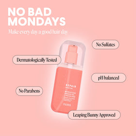 MONDAY HAIRCARE label close-up highlighting ingredients and cruelty-free certification