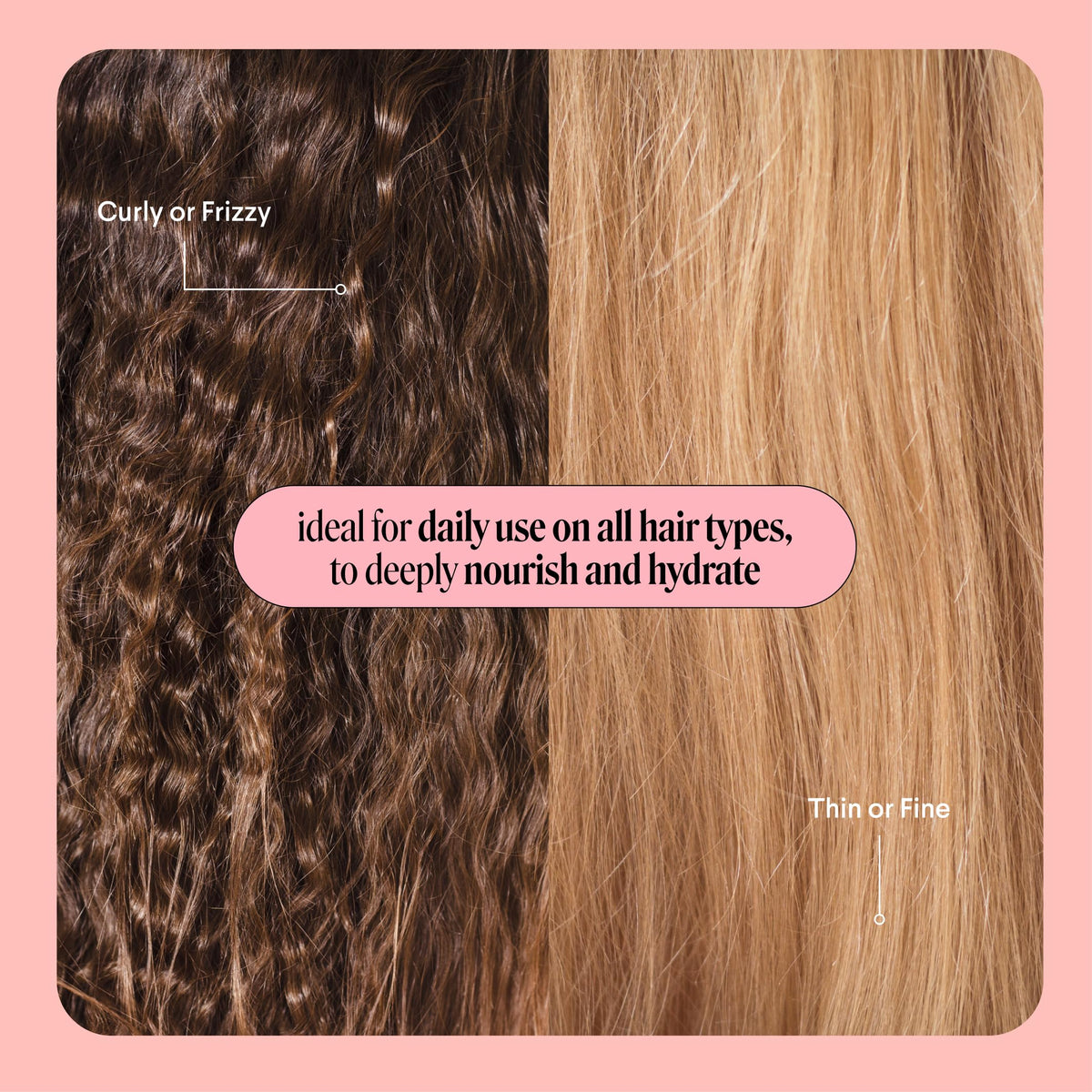 MONDAY HAIRCARE applied to curly hair to tame frizz and define curls