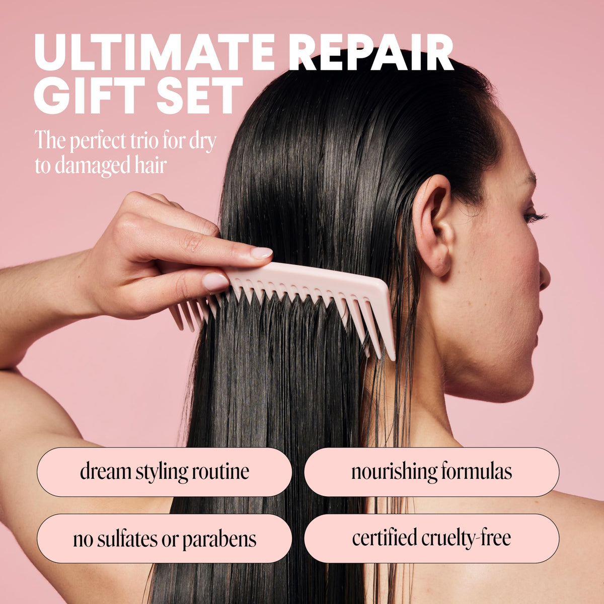 MONDAY Haircare REPAIR Shampoo pump close-up showing texture and gentle cleansing benefit