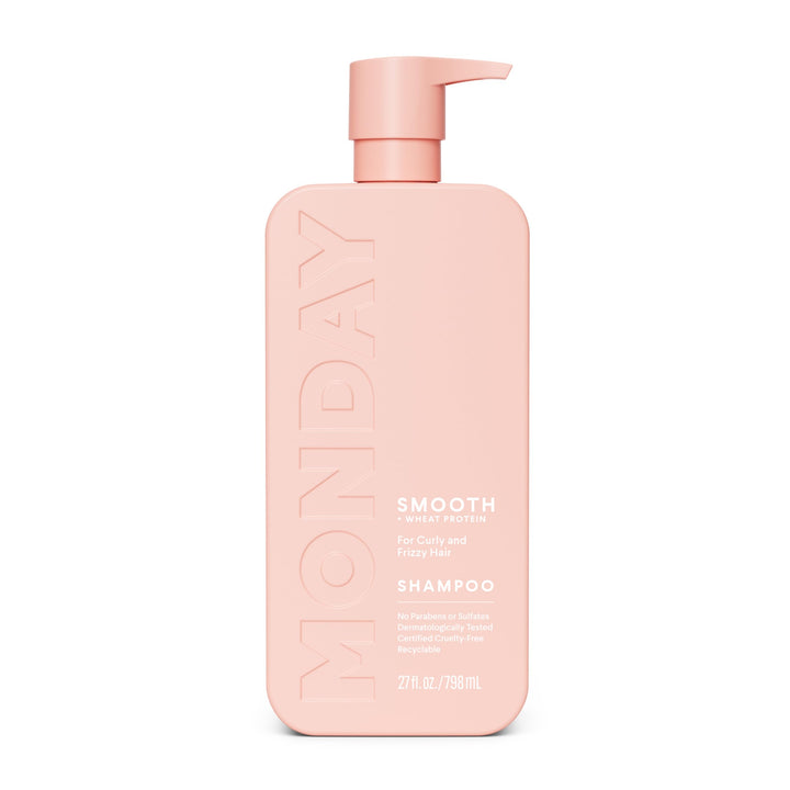 MONDAY HAIRCARE front bottle showing label and volume, clear benefit visible