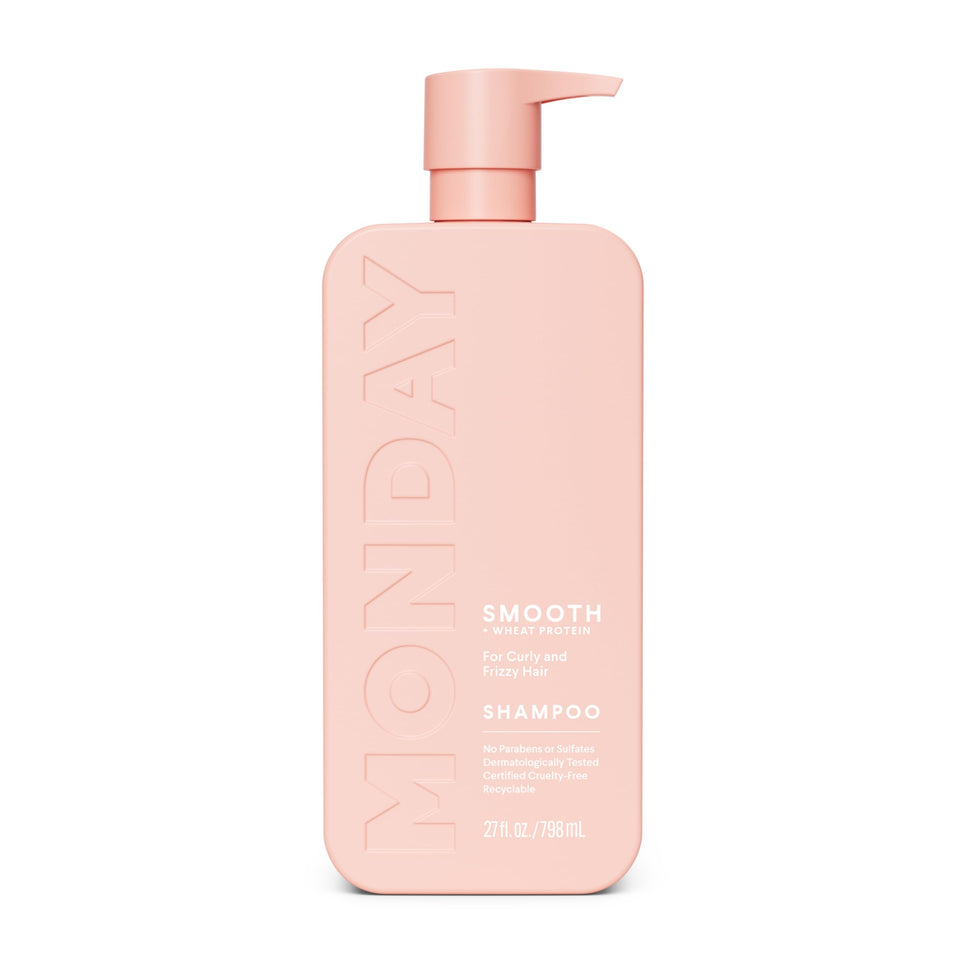 MONDAY HAIRCARE front bottle showing label and volume, clear benefit visible