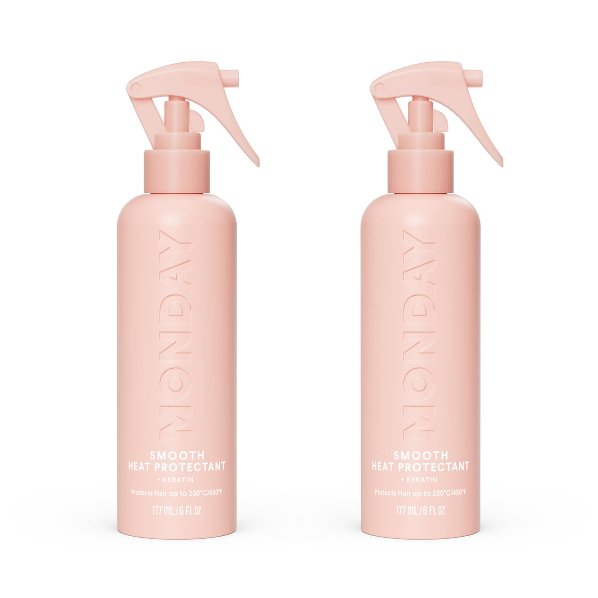 MONDAY HAIRCARE front packaging showing two 6 oz bottles and brand benefit