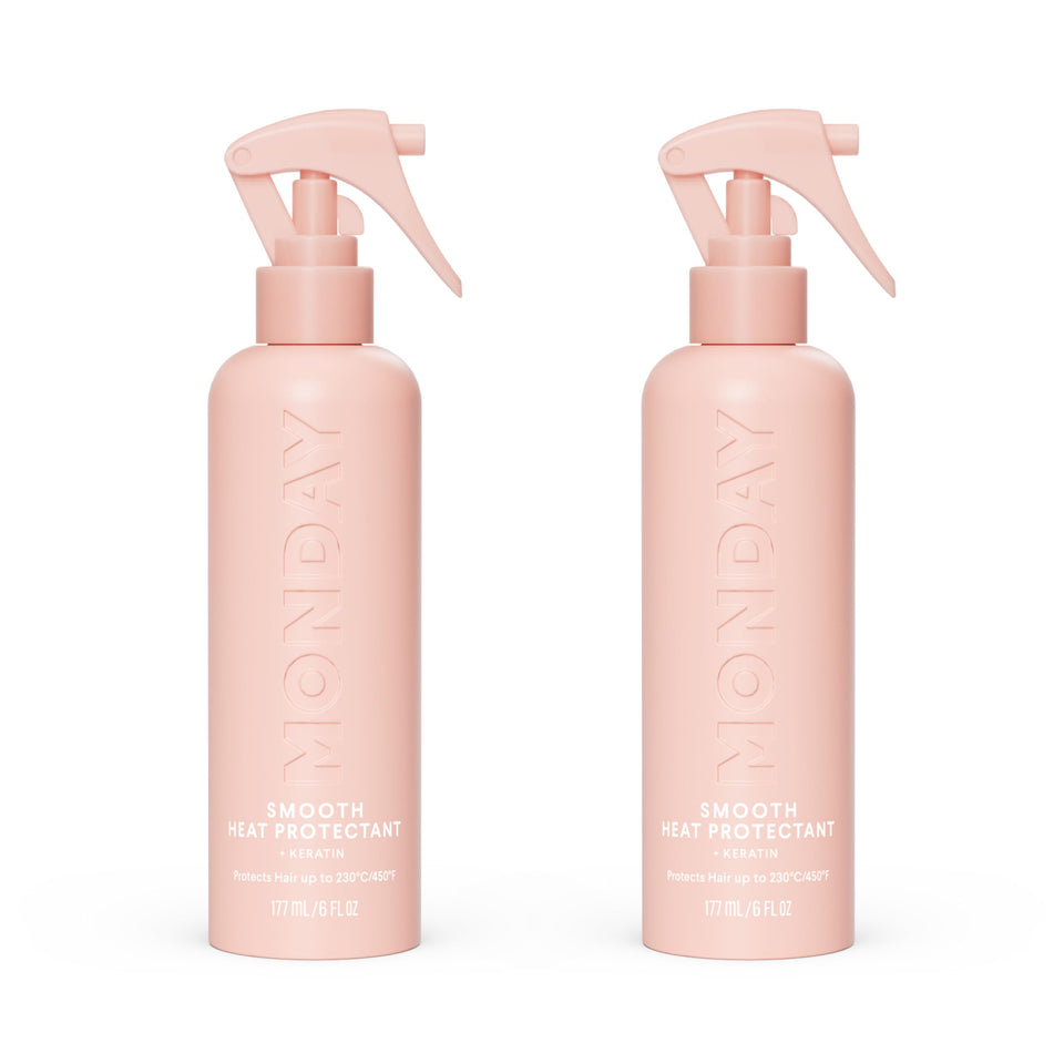 MONDAY HAIRCARE front packaging showing two 6 oz bottles and brand benefit