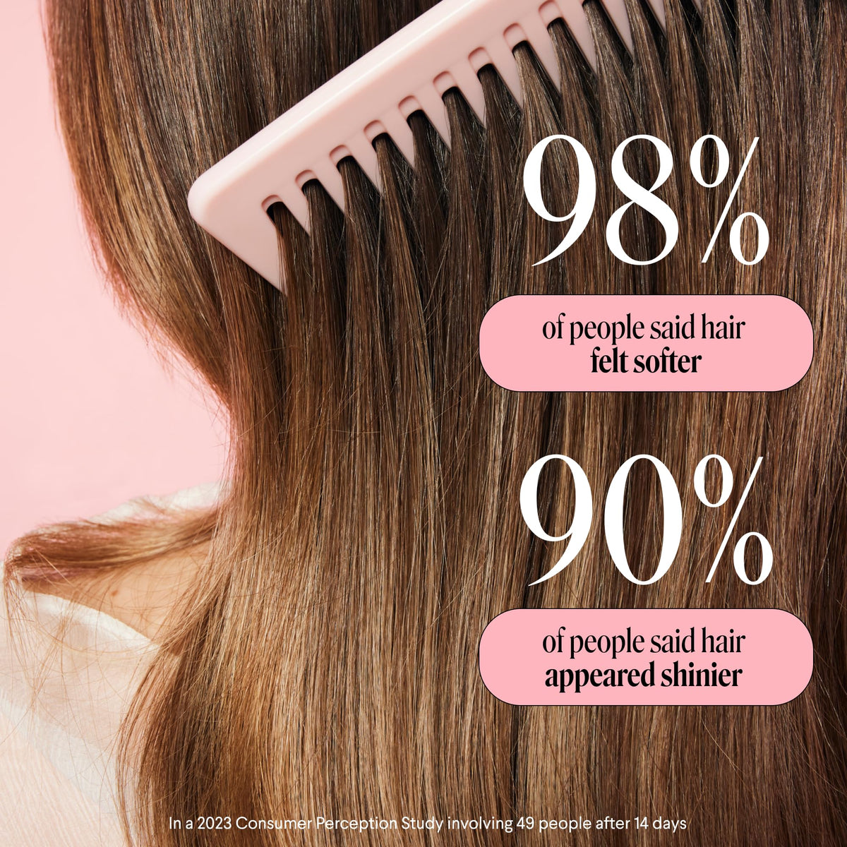 MONDAY HAIRCARE lifestyle bathroom display showing polished hair results