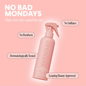MONDAY HAIRCARE 6 oz bottle beside everyday items showing size