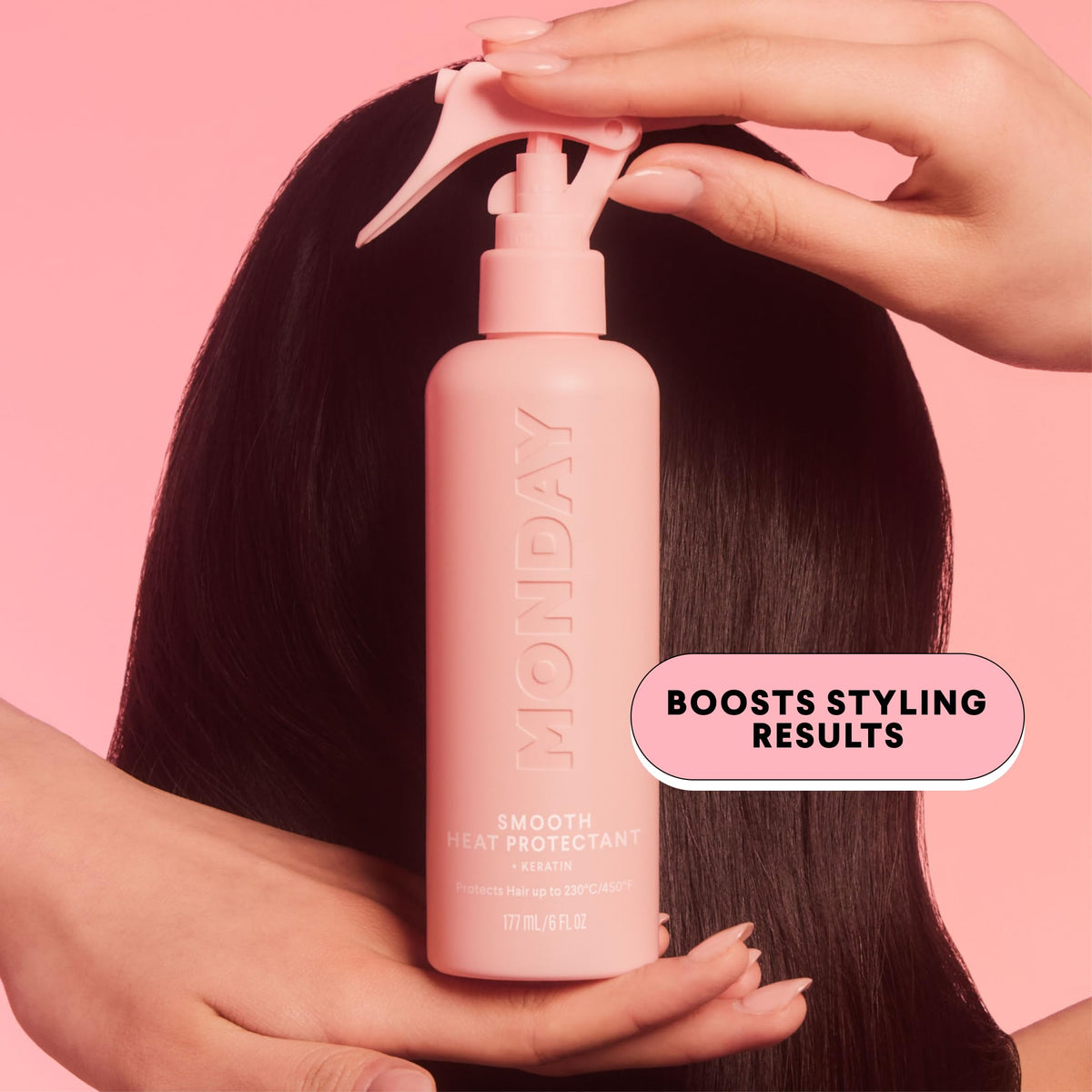 MONDAY HAIRCARE texture on hand highlighting lightweight non-sticky feel