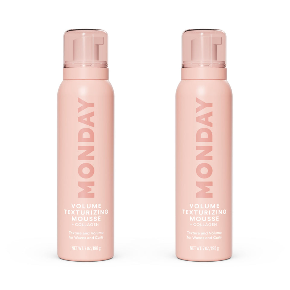 MONDAY HAIRCARE front packaging showing 7 oz twin pack and clear branding