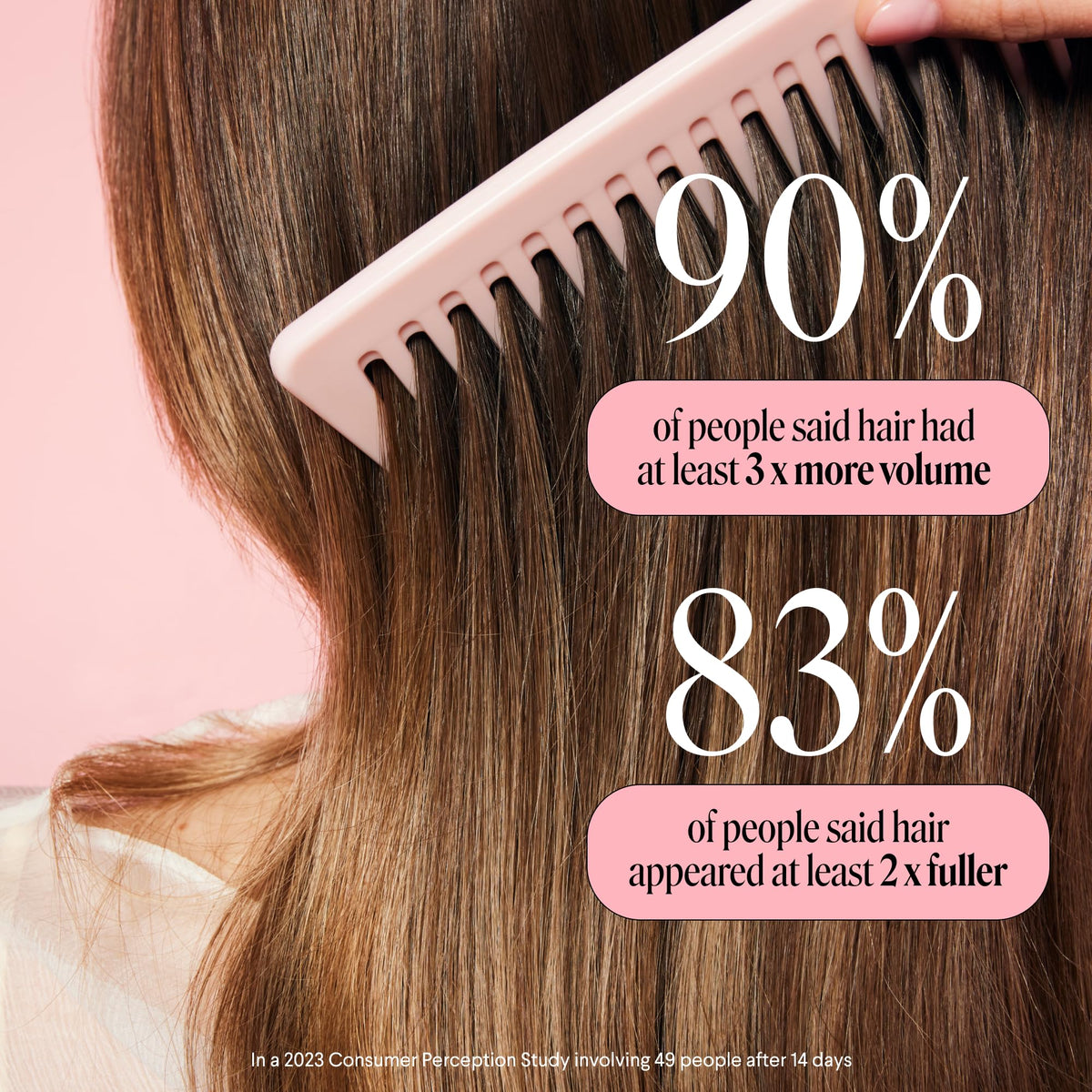 MONDAY HAIRCARE visible before and after fuller-looking hair results